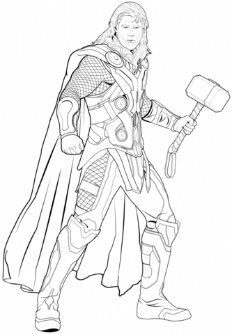 Avengers Thor Coloring Page